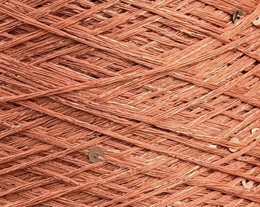 G&G Filati Art. Lino 480m/100g – Fil de lin avec lurex et paillettes Couleur Pêche